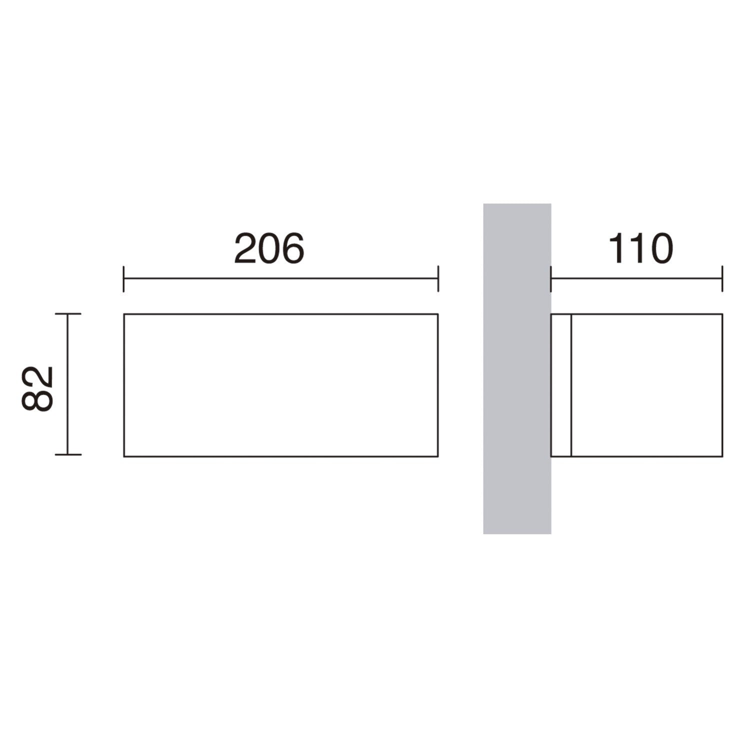 Dopo Isora up/down rectangle LED přisazené svítidlo černé