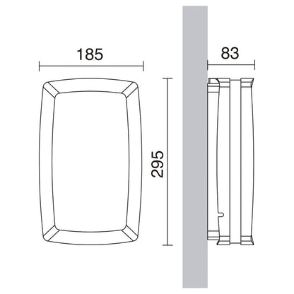 Dopo Kira square E27 přisazené svítidlo šedé