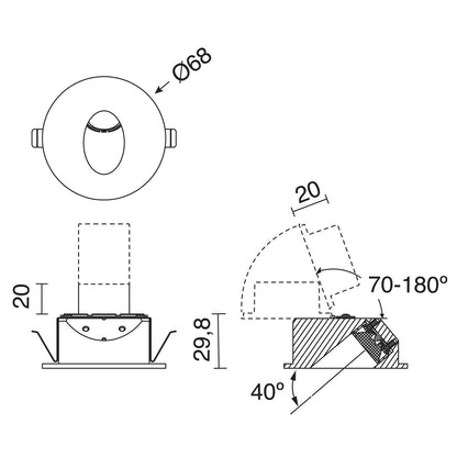 Indeluz Ligur Round LED zápustné svítidlo bílé
