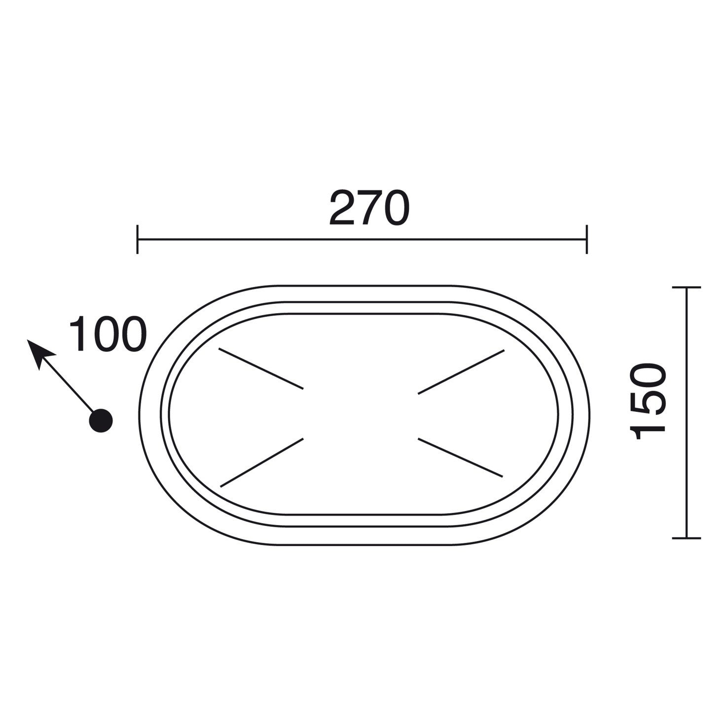 Cristher Plaff oval E27 přisazené svítidlo bílé