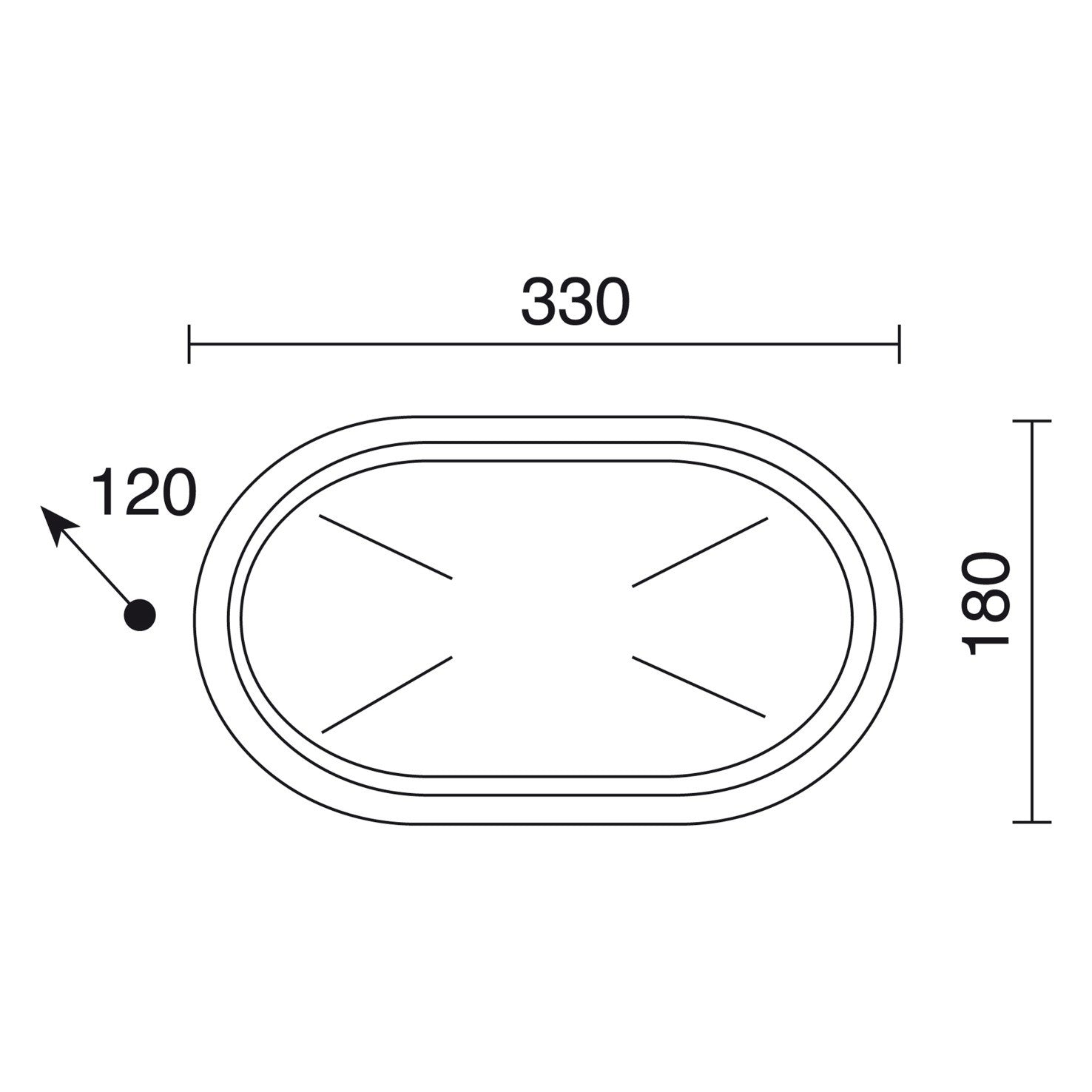 Cristher Plaff oval E27 přisazené svítidlo bílé