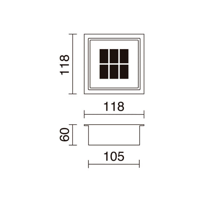 Cristher Utu mini square LED zápustné svítidlo solar