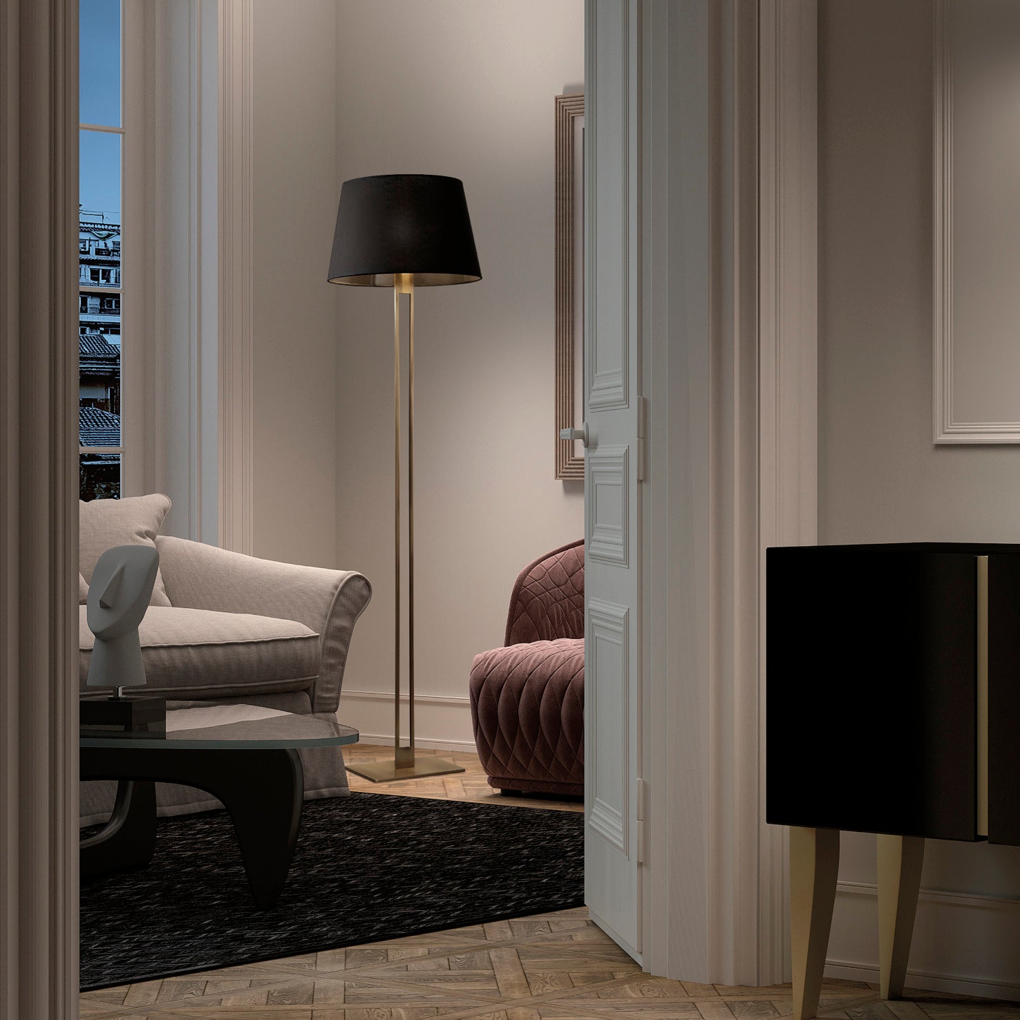 Exo Classical F E27 stojací svítidlo zlaté