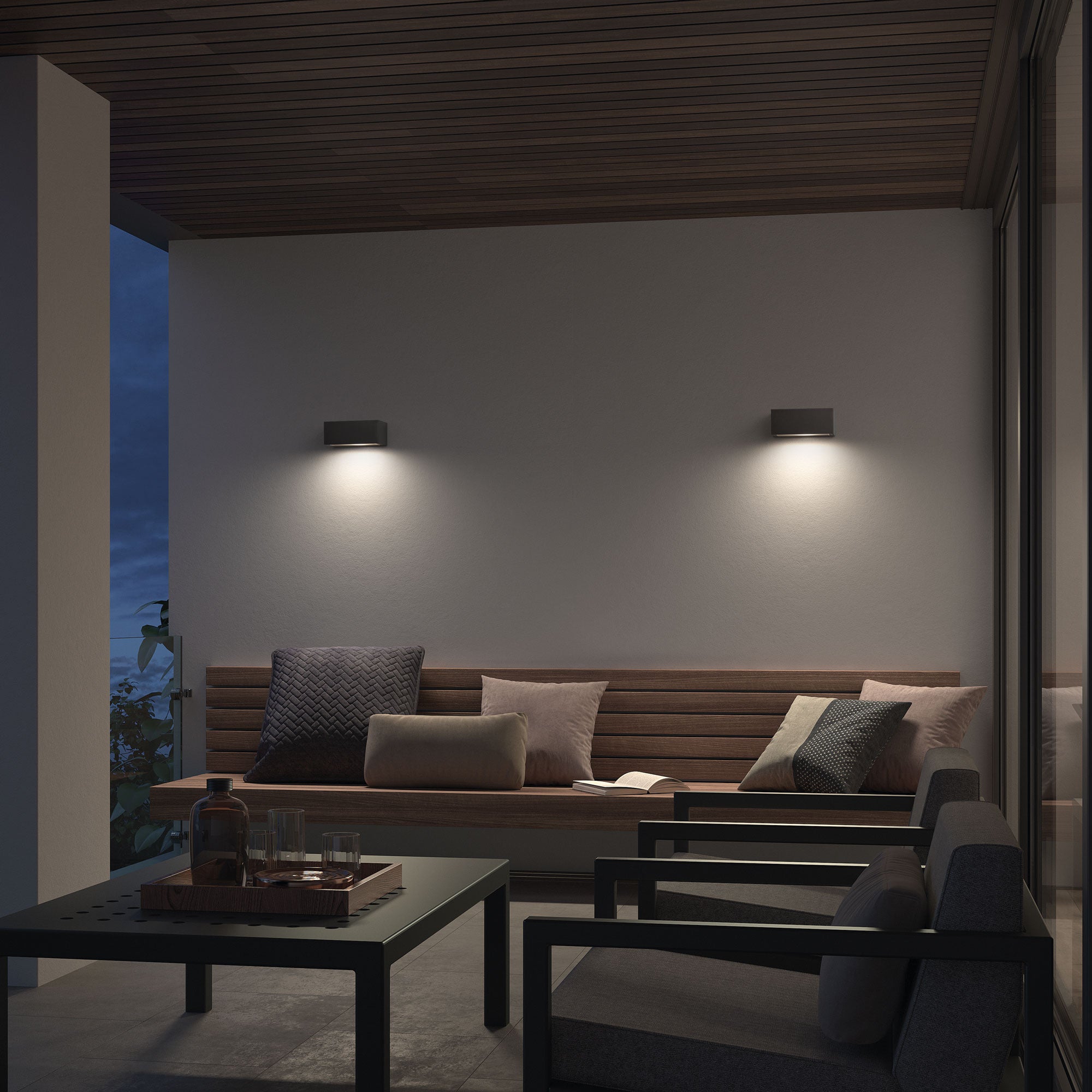 Dopo Isora down rectangle LED přisazené svítidlo šedé