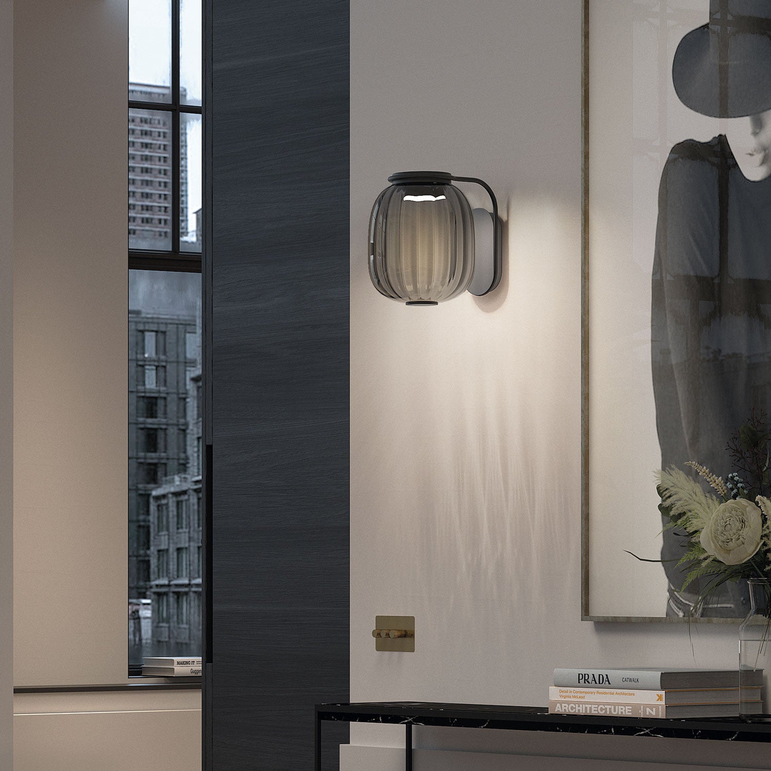 Exo KRISTA LED nástěnné svítidlo šedé