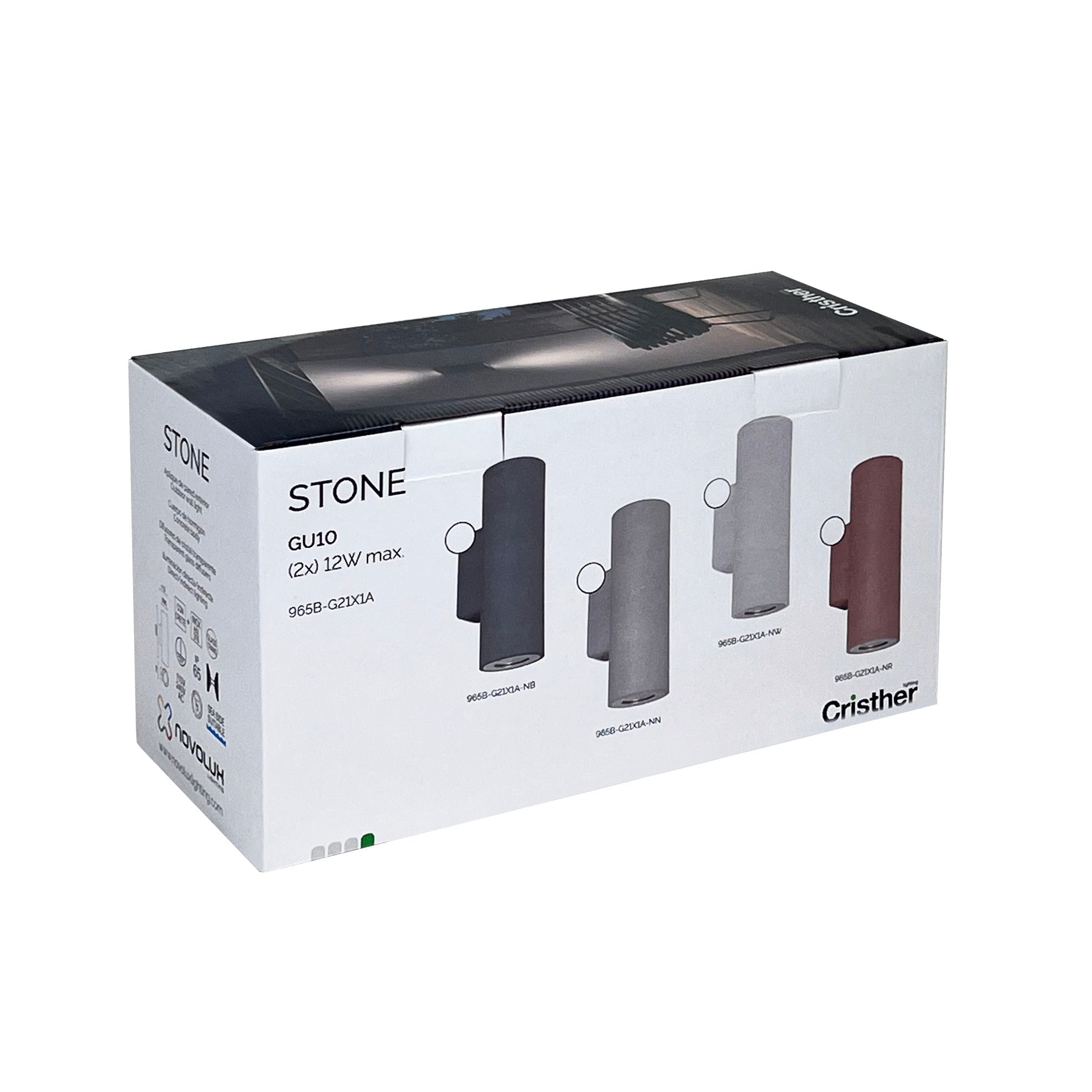 Cristher Stone wall round GU10 přisazené svítidlo bílé